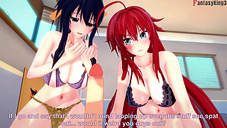 Akeno and Rias Surprise Me Whit a Double Blowjob - Dxd Ntr Madness Series