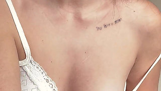 Step Sis Seduce Me with Her Big Ass in My Bed and I Start Jerking off Behind Her but She Caught Me!