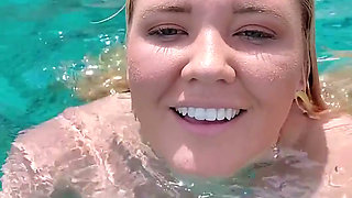 Swimming in the blue waters of Greece butt naked...