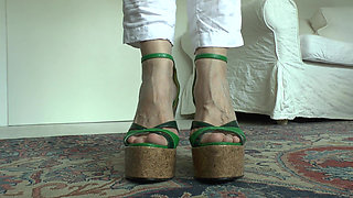 Wedge-heel Sandal Fashion Show for You! Cum in Your Pants! Lady Victoria Valente