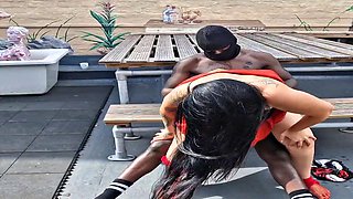 Inked BBW Tamaras Outdoor Stranger Pounding in Hotel