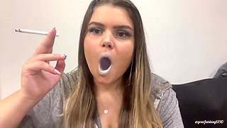 Circles of smoke with silver lipstick