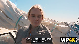 VIP4K. Will this blonde with big boobs cheat on her boyfriend for money?