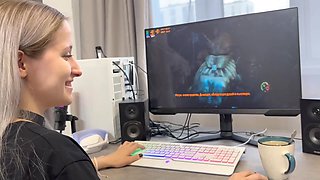 Beautiful Busty Blonde Gamer Teen Fucked Hard And Creampied