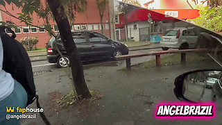 Brazilian Student Fucking the Teacher in the Car in Front of the College, Huge Ass Student Fucks the Teacher