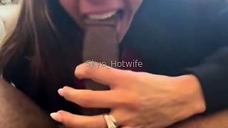 Shaved pussy MILF blowjob and fucking POV