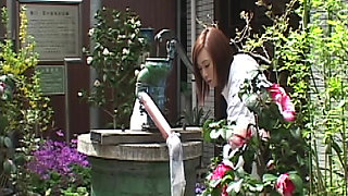 P128G05 A sensual erotic drama set in the ordinary Showa-era cityscape, where a gentle mother is embraced by a man in front of d