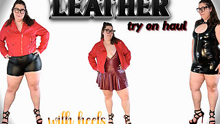 Tall BBW Tempting in Leather Try on Haul