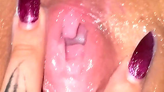 Masturbating My Pussy in Close-up While Cum Flows Out of It!