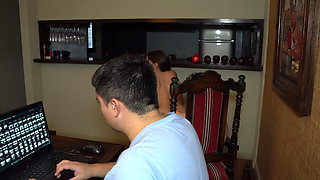 My friend drilled my wife's pussy while I was working... next to them!