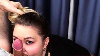 Blonde Teen Makes Him Cum in 7 Minutes with a Blowjob