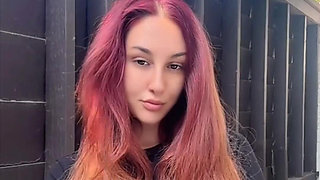 Smoking Outdoor Along Hair Fetish and Boobs Flash