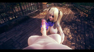 Genshin Impact Hentai - POV Fischl Handjob - Japanese Asian Manga Anime Game Porn