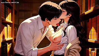 Gap Moe Glasses Beautiful Woman, the Private Study Session in the Library Super Temptation Episode 2 Ai-generated