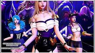 [mmd] Gfriend - Glass Bead Sexy Kpop Dance Ahri Akali Kaisa Seraphine Gwen Kda League Of Legends