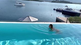 Fantastic Monika Fox Swims Nude in Pool in Wondrous Place!