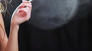 Russian Beauty Lost in Cigarette Smoke Haze