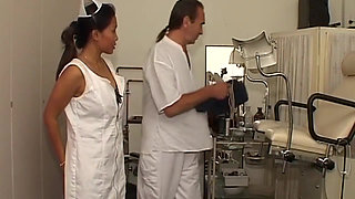 Curvy Asian MILF Nurse Drains Mature Doctor Deep
