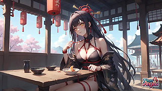 Spilled Milk Seduction: Wet Kimono Temptation