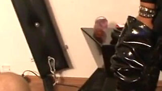 Old man dominating lesbian tits licking