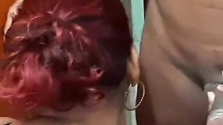 I Surprise This Sexy Mature in the Bathroom to Suck My Dick