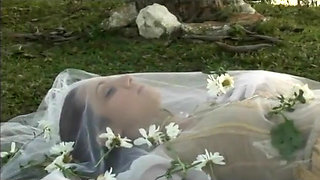 Horny young slut takes a throbbing shaft down her throat in a threesome