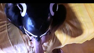 Clothed Asian MILF in Pantyhose Deepthroats and Gets Oral Cr