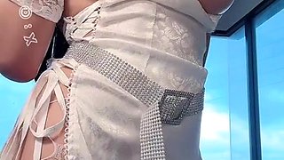 Sensual asian beauty enjoys passionate anal toy play