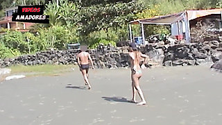 Hot Girls Take off Their Clothes on a Deserted Beach