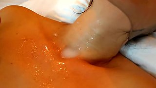 Wanilianna Blue Crotchless Pantyhose Over Black Vintage Stockings Nylon Mask Fuck