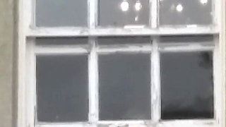 Tits in Hotel Window Very Public Julie Cunningham Flashing Huge Natural 38F Tits