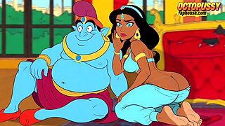 Futanari. Princess Jasmine Girl with a Big Dick. Porn Aladdin Series.