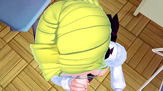 POV anime scene with thicc milf Glynda Goodwitch from RWBY