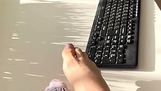 Flexible foot fetish masturbating with feet and hands