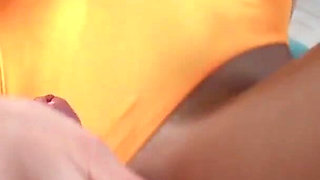 Blonde Handjob and Footjob Big Cock in Nylon Pantyhose Till Cumshot - Nylon Fetish