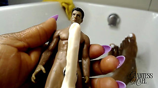 Tiny Sank in Bath Tub - Neighbor Caught Peeping at a Giantess Having Her Bath, Water Play