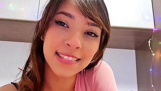 Striptease and JOI in English by Tattooed Teen on Webcam