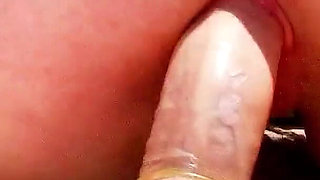 Two guys fuck on the beach horny Milf Leane Fontaine in the ass