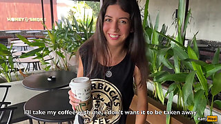 Crazy Cumwalk in Starbucks - Blowjob in Public Toilet, Drinking Coffee with Sperm