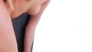 A uber-sexy blonde doll enjoys a molten cumshot