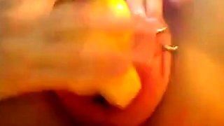 Extreme Pussy Pumping Banana Fist on Webcam