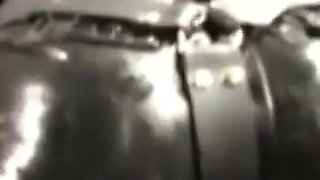 Caged and gagged Rubber Sissy get fucked