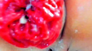 Bondage fetish solo toying hussy