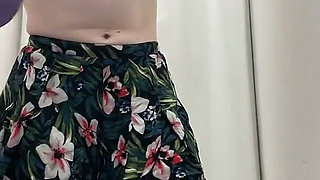 Striptease in a Shop as I Get Naked to Try on Dresses and a Bikini Top
