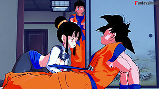 Gohan sees Goku and Chi-Chi having sex and joins in - Dragon Ball Zex Series