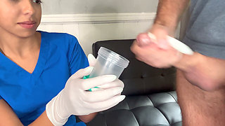 Doctor Aria Nicole Helps Extract Semen Sample From Patient