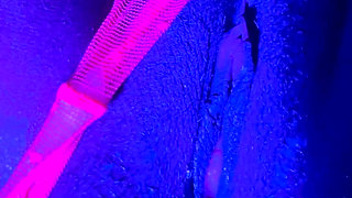 Ebony Goddess Leaking Neon Thong & Dildo Squirt