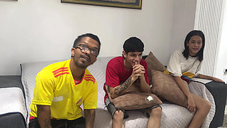 My Best Friend Crying While I Fucked His Wife Hard After Losing the Bet on the Colombia - Portugal Match