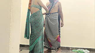 Muslim Hijabi mistress wearing saree while he was locked in chastity Part 1