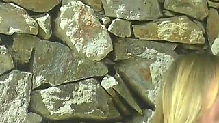 Two blonde German milfs open their pussies to a single shared cock in a passionate love threesome to share in real-time